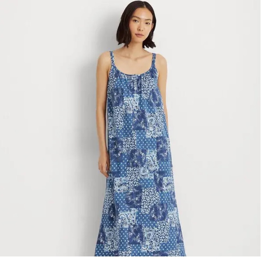 RALPH LAUREN‎ Patchwork Sleeveless Nightgown Dress L